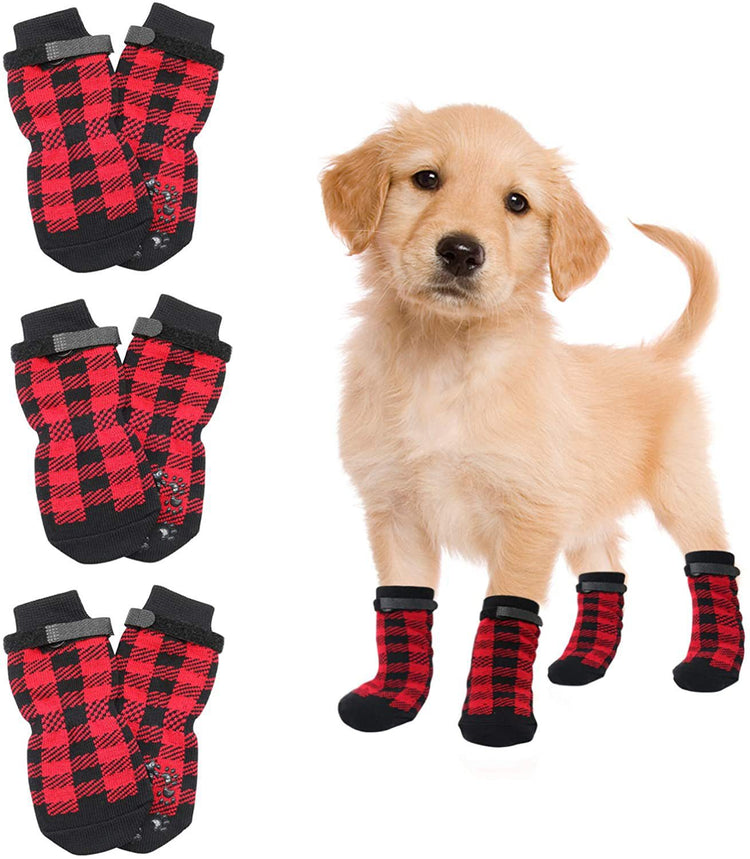 Different Pattern Soft Cotton And Durable Pet Plain Socks Pet Paw Protectors Anti Slip Dog Socks