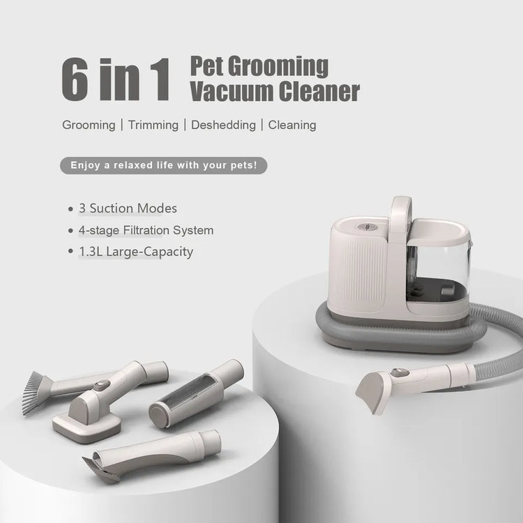 Electric Pet Trimmer Grooming Clipper Dog And Cat Hair Remover Brush Vacuum Cleaner Set