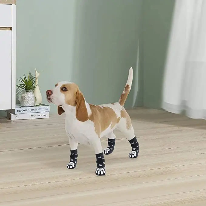 Different Pattern Soft Cotton And Durable Pet Plain Socks Pet Paw Protectors Anti Slip Dog Socks
