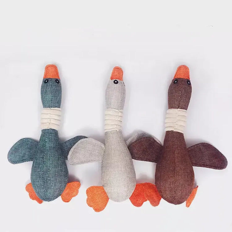Simulated Duck Dog Toy Whistle Generator Grinding Teeth Cleaning Interactive Linen Pet Dog Toys For Training