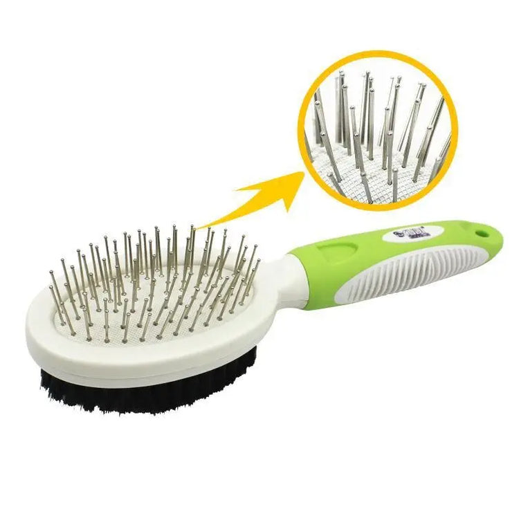 Pet Dog Cat Cleaning Grooming Products Belt Airbag Beads Gill Brush Dual-Use Flocking Steel Massage Comb Dog Brush Comb