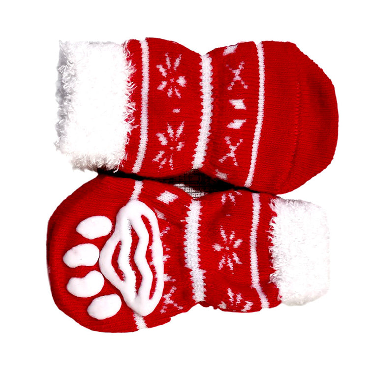 Pet socks, Christmas dog socks, warm belt, anti slip bottom, small dog bow tie, cat, dog hat, pet supplies