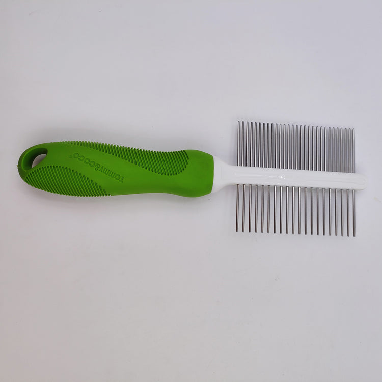 Stainless steel Double-Sided Dog Comb - Dog Grooming Supplies Finishing Dog Pet Grooming Comb with Metal Pins