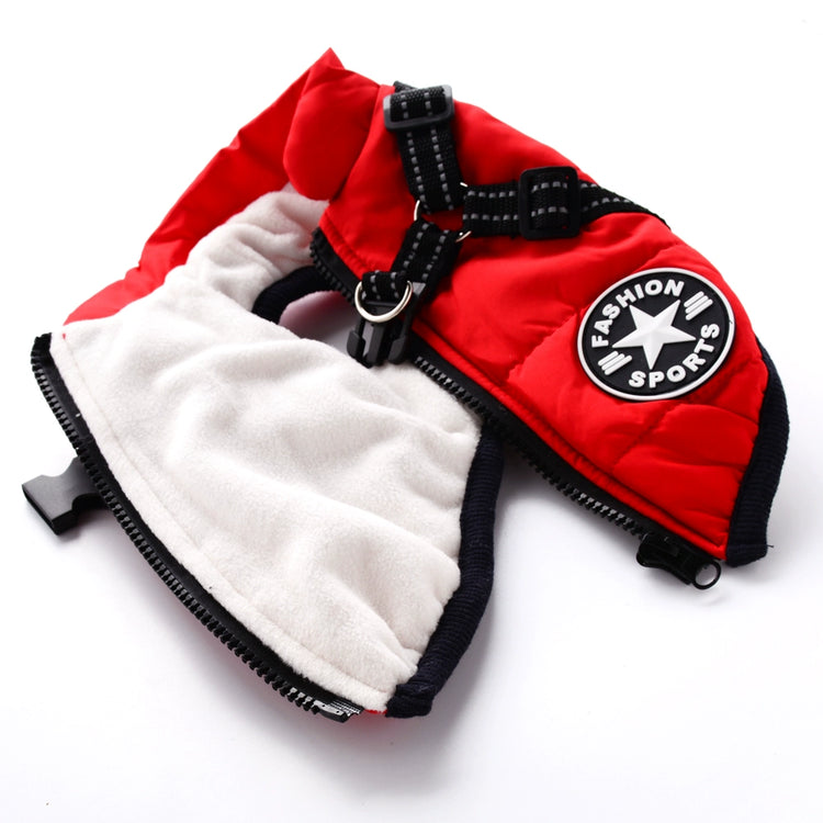 Pet Dog Clothes Small Deer Dog Thickened Bichon Teddy Vest Hand Holding Rope Winter down Jacket Cotton-Padded Coat Warm