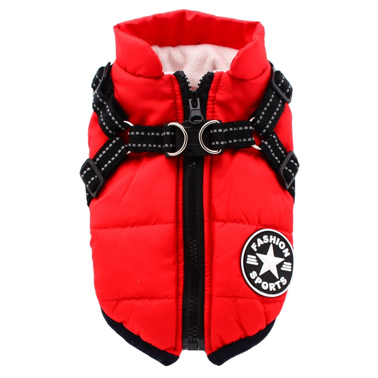 Pet Dog Clothes Small Deer Dog Thickened Bichon Teddy Vest Hand Holding Rope Winter down Jacket Cotton-Padded Coat Warm