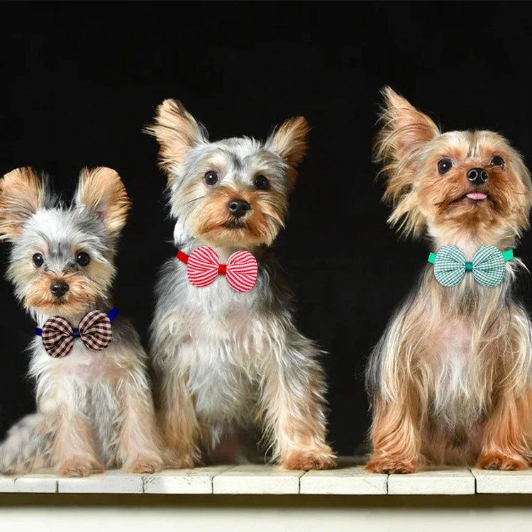 50/100pcs Small Dog Cat Bow Tie Stripe Pet Dog Bowties Collar Dog Fashion Grooming Accessoreis Cute Dogs Supplies For Small Dogs
