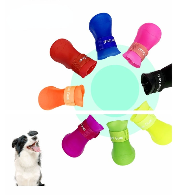 Pet rain shoes dog cat anti-slip rubber boot dogs cats foot cover puppy waterproof socks small medium dogs protect the paw