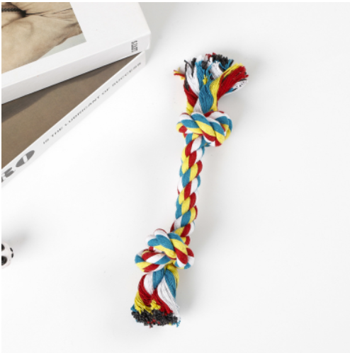 Double Knot Cotton Rope Braided Tooth Cleaning Toy Interactive Dog Toys